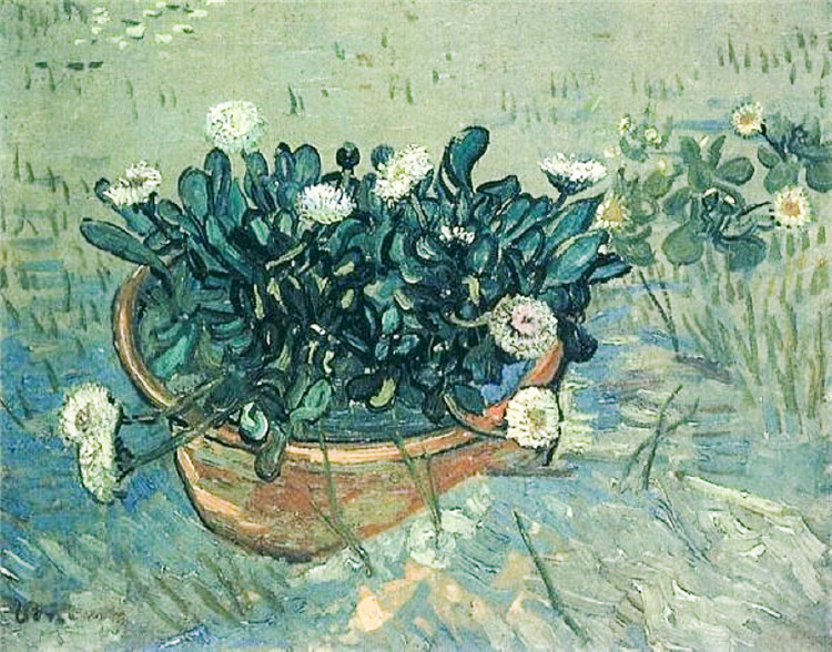 Still Life Bowl With Daisies Van Gogh Oil Painting